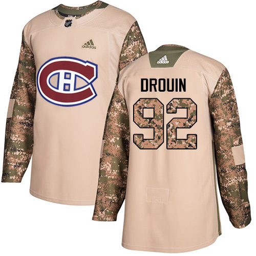 Adidas Canadiens #92 Jonathan Drouin Camo Authentic Veterans Day Stitched NHL Jersey - Click Image to Close